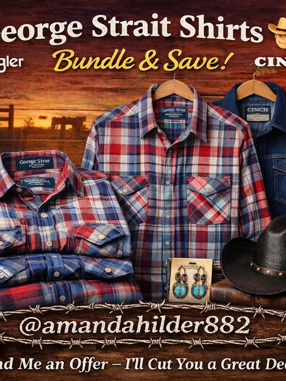 New Inventory Of George Strait Men’s Button Up Shirts, Wrangler, Cinch,  Garth